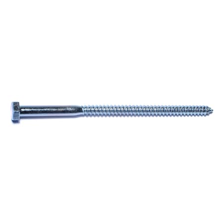 Midwest Fastener Lag Screw, 5/16 in, 6 in, Steel, Zinc Plated Hex Hex Drive, 50 PK 01310
